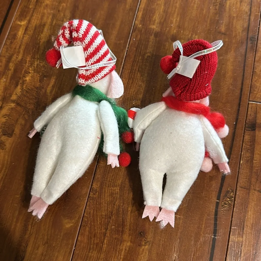 2 Felt Mouse Mice Christmas tree Ornaments from Target Woodland 2022‎ co…